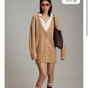 Maeve Layered Sparkle Cardigan Sweater Mini Dress size L